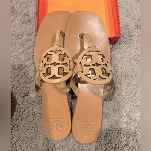 Tory Burch Miller square toe in color Natural Vachetta. Used, great price!